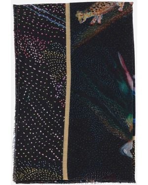 Faliero Sarti Wool And Cashmere Monkey Scarf - Blue