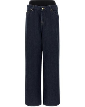 7 For All Mankind Banded Slouchy Wide Jeans - Blue