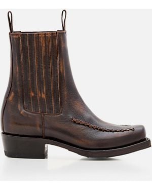 Hereu Agulla Square Toe Chelsea Boots - Brown
