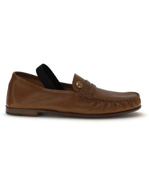 Versace Leather Loafers Lamb Ovis Aries - White
