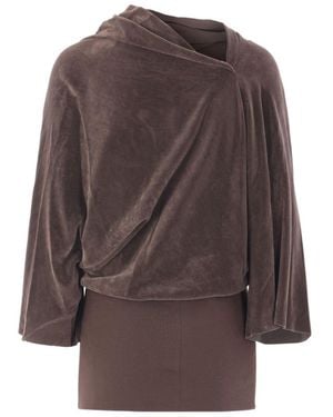 Rick Owens Cylinder Top Viscose-Silk Blend Viscose Silk Tops - Brown
