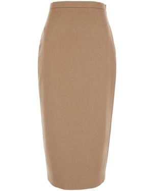 Max Mara Skirt Tenuta Wool - Natural