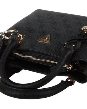 Guess Guess Logo-Plaque Polyurethane Shoulder Bag - Black