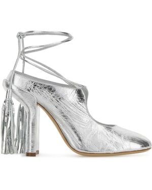 Dries Van Noten Leather Mules - White