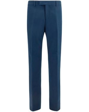 Ferragamo Cotton And Cashmere Chinos Pants Cotton; Kashmir/Capra Hircus - Blue