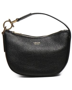 Ferragamo North-South Mini Hobo Bag - Black