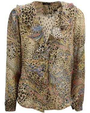 Etro Silk Shirt With Animalier Print - Multicolor