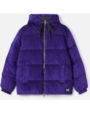 MC2 Saint Barth Corduroy Geneve Hooded Padded Jacket Down - Purple