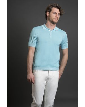 Moorer Light Polo Jumper Clothing - Blue