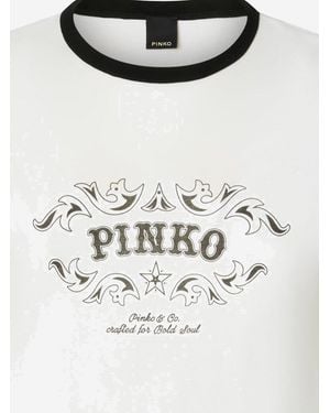 Pinko T-Shirt With Logo Cotton T-Shirts & Jerseys - White