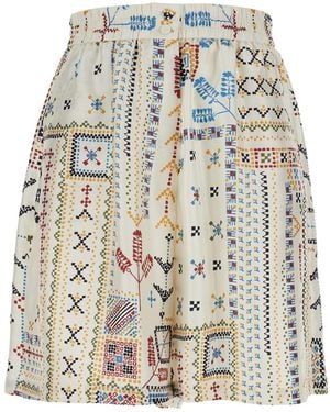 Momoní Silk Shorts With Elastic Waist For And Bermuda - White