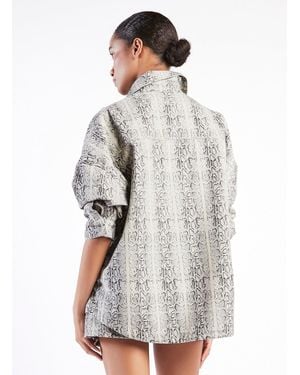 FEDERICA TOSI Giacca Camcia Denim Pitonato - Grey