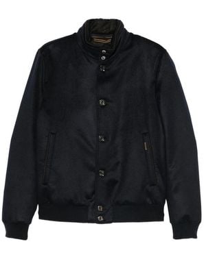 Moorer Button-Fastening Bomber Jacket - Black