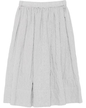 Apuntob Striped Midi Skirt - White