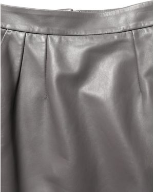 Dolce & Gabbana Leather High Waist Pencil Cut Midi Skirt Lamb Calf - Grey
