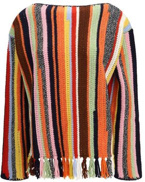 Prada Multicolour Wool Sweatshirt - Orange
