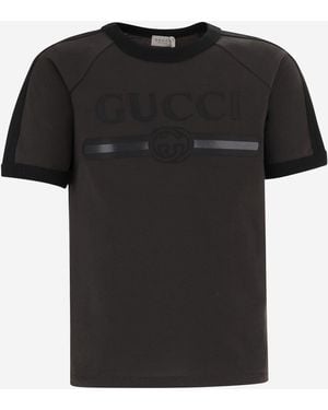 Gucci T-Shirt Printed Cotton T-Shirts - Black