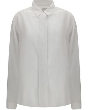 Calvin Klein Amari Long-Sleeve Shirt Silk - Grey