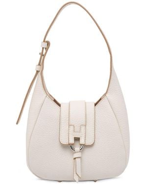 Hogan Mini Leather Hobo Bag - White