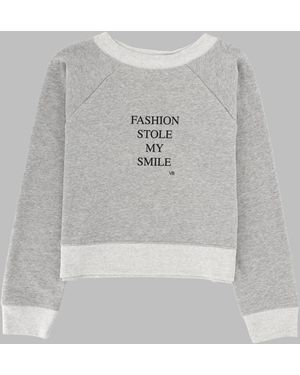 Victoria Beckham Printed Sweatshirt Cotton Sweatshirts - Gray