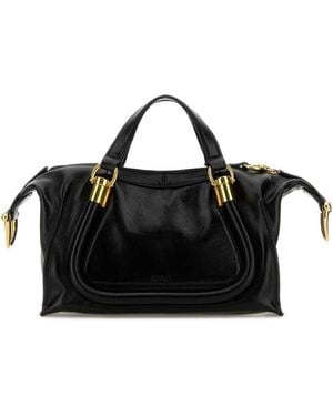 Chloé Chloé Calf Leather Top Handle Bag - Black