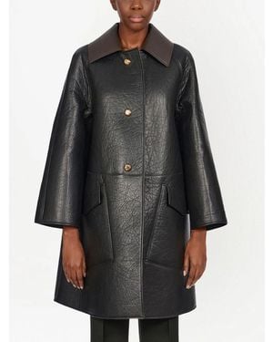 Ferragamo Leather-Coat Clothing - Black
