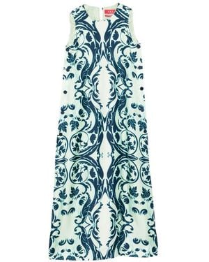 F.R.S For Restless Sleepers Printed Silk Dress - Blue