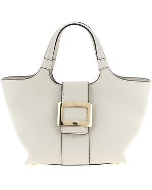 Roger Vivier 'Belle Vivier' Mini Shopping Bag - White