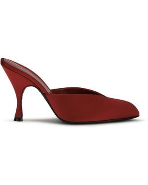 Herbert Levine Sitting Pretty Mules Silk Court Shoes - Red