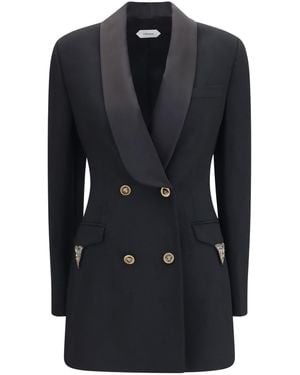 Versace Wool Double Breasted Blazer Dress - Black