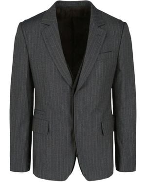 Ferragamo Pinstripe Buttoned Jacket - Black