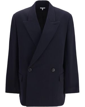 Loewe Jacket Double-Breasted Wool-Blend Merino Wool (Ovis Aries) - Blue