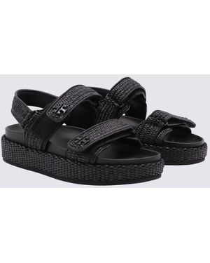 Tory Burch Leather Flats - Black