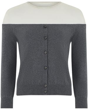 MM6 by Maison Margiela Cardigan With Transparent Insert, Cotton Cardigans - Black