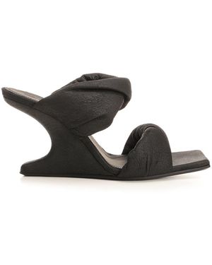 Rick Owens Cantilever 8 Twisted Wedge Sandal - Black