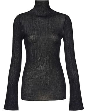 Ferragamo Long Sleeves Round-Neck - Black