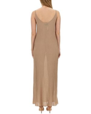Max Mara Dress Rhythm Piano Viscose - Natural