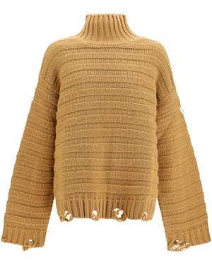 MM6 by Maison Margiela Wool Turtleneck Jumper - Natural