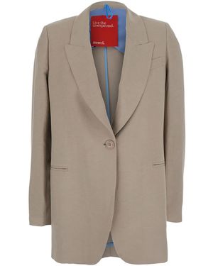 ..,merci Single-Breasted Jacket With Peak Revers - Brown
