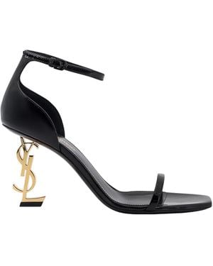 Saint Laurent Opyum 85 Patent Leather Sandals - White