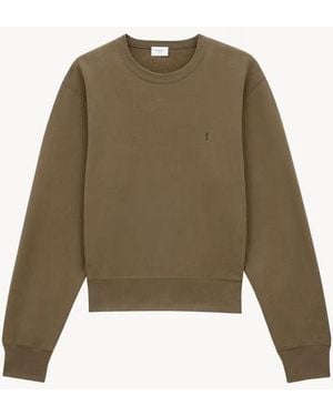 Saint Laurent Saint Laurent Crewneck Cotton-Jersey Sweatshirt - Green
