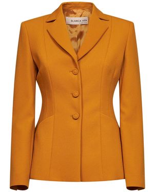 Blanca Vita Crêpe Jacket Gregis Ochre Polyester - Orange