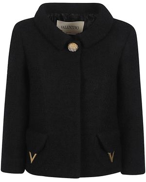 Valentino Vlogo Signature Wool Jacket - Black