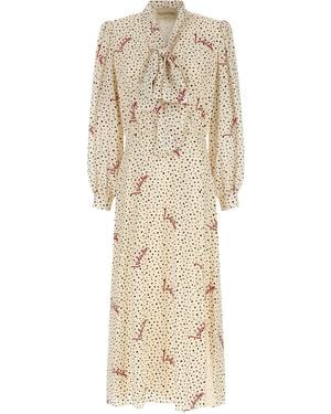 Valentino Garavani Silk Midi Dress - Natural
