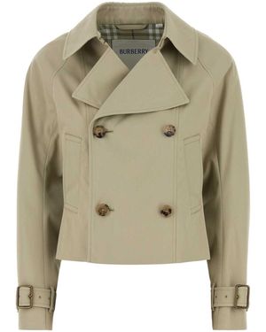 Burberry Sage Polyester Blend Trench Coat - Green