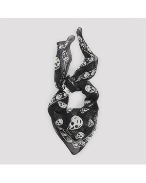 McQueen Skull Scarf Silk - Metallic
