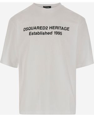DSquared² Cotton T-Shirt With Logo - White