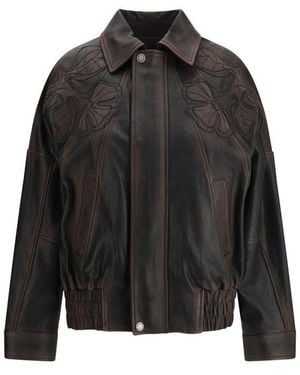 Golden Goose Brown Viscose Bomber - Black