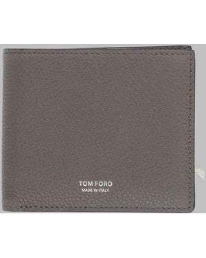 Tom Ford Bi-Fold Wallet Calf Leather & Purses - Grey