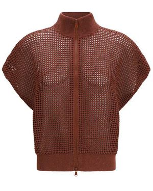 Brunello Cucinelli Bordeaux Cotton Sweatshirt - Brown